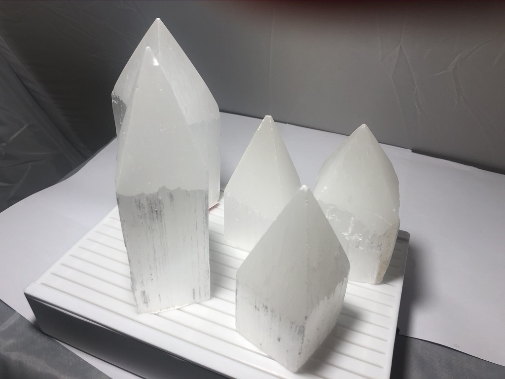 collection of Selenite pencil points