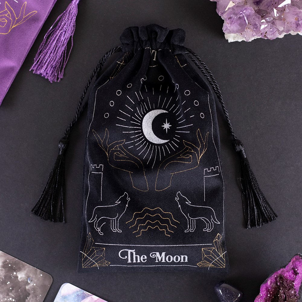 Moon tarot cards with a drawstring pouch