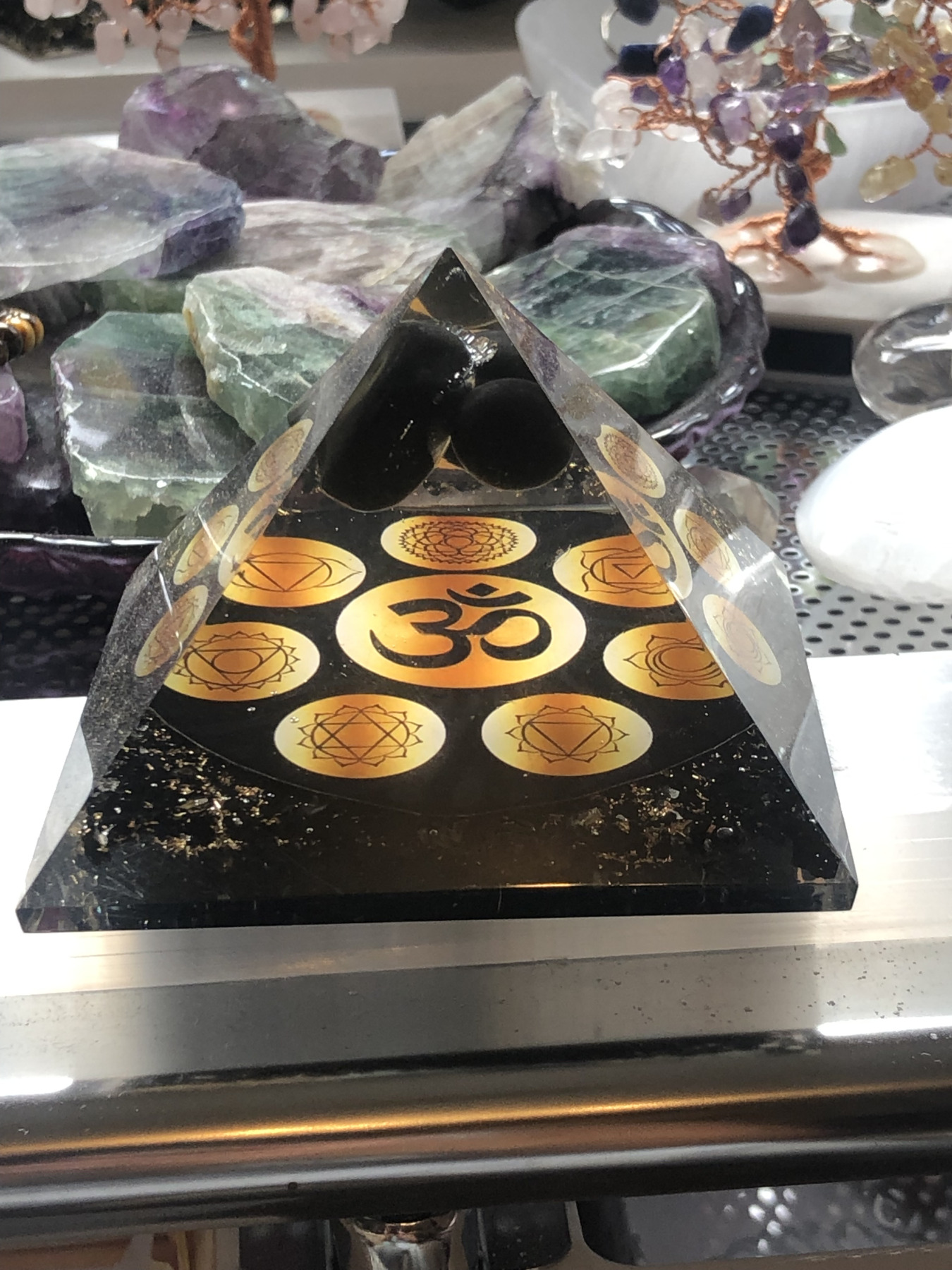 Orgonite Midnight OM Chakra 90mm