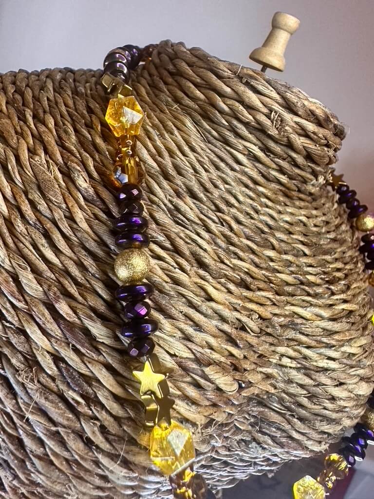 Radiant Harmony Citrine & Hematite Collar Necklace