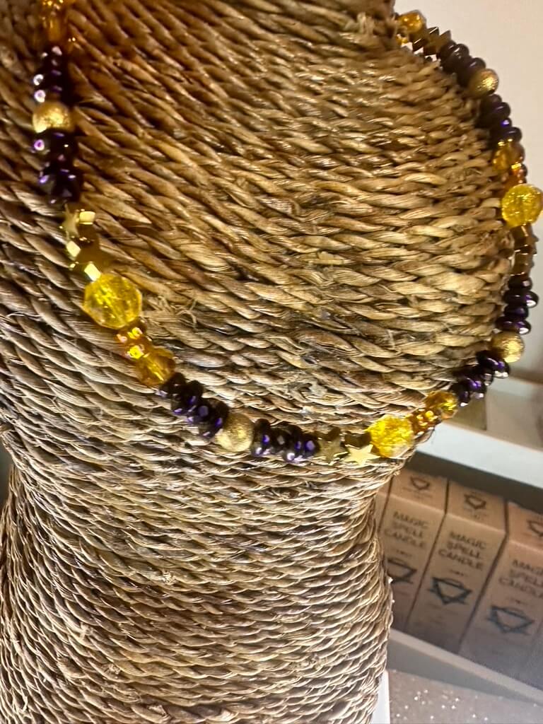 Radiant Harmony Citrine & Hematite Collar Necklace