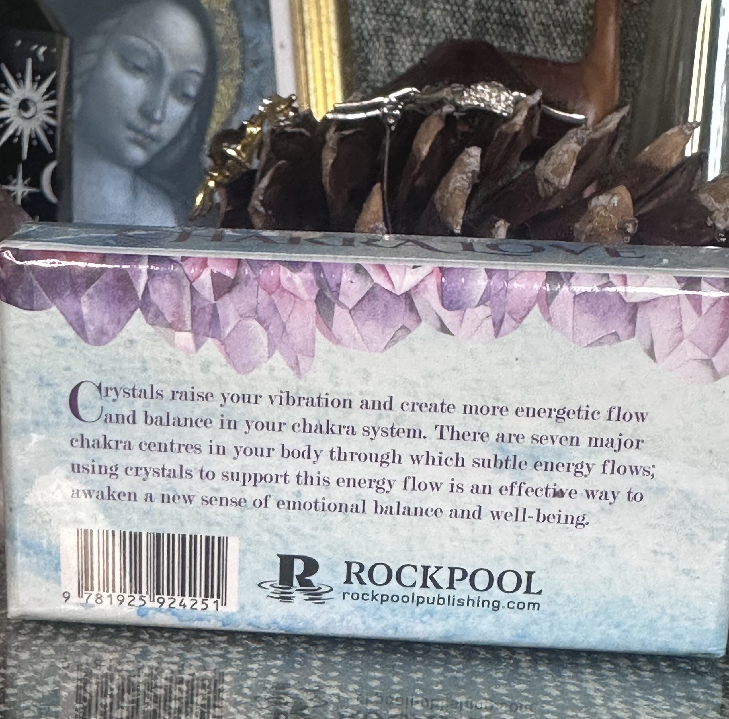 Colourful Chakra Love pocket oracle cards featuring chakra-inspired artwork and crystal energy guidance for balance and healing.