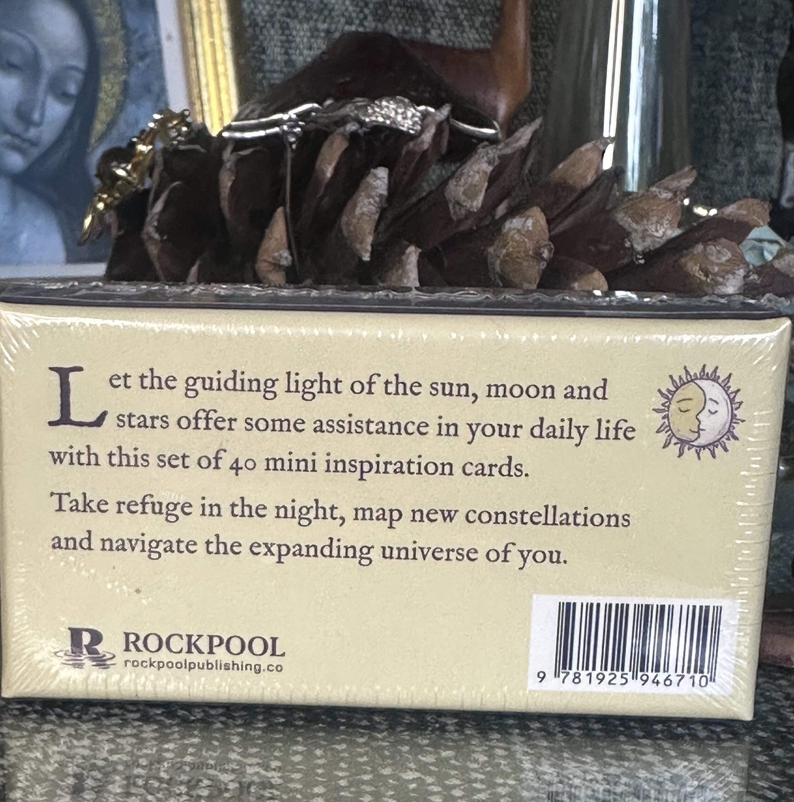 Starlight pocket oracle card deck with cosmic artwork and enchanted celestial messages inspired by stars and universal energy.